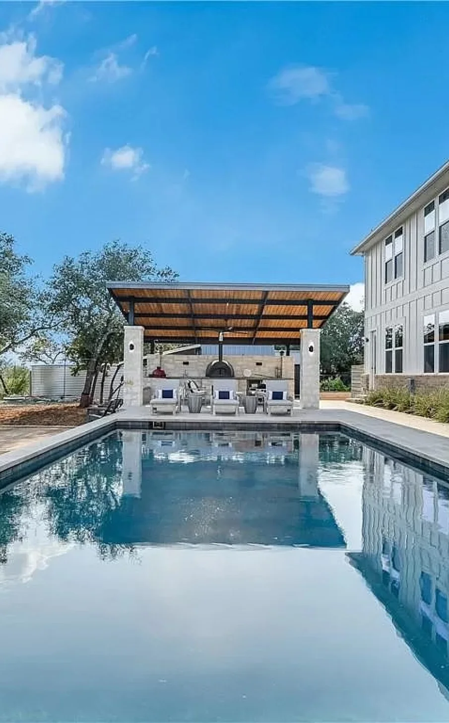 Paleface Ranch lap pool with cabana